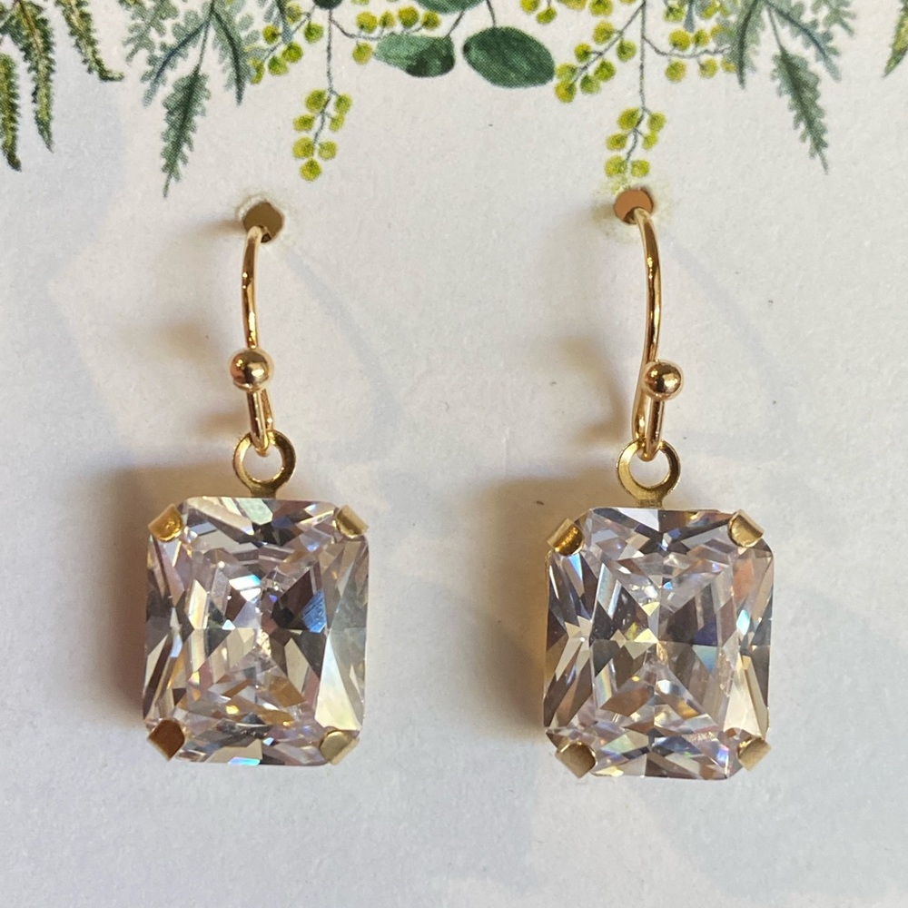 Super sparkler clear Emerald-Cut Crystals